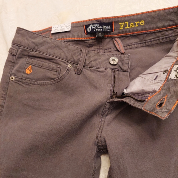Volcom Easy Rider stretch Flare leg gray denim jeans. Size 13 - Picture 10 of 15